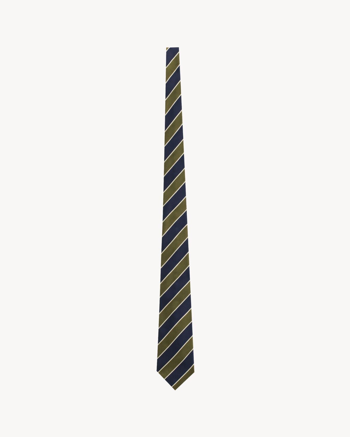 wide tie in striped silk