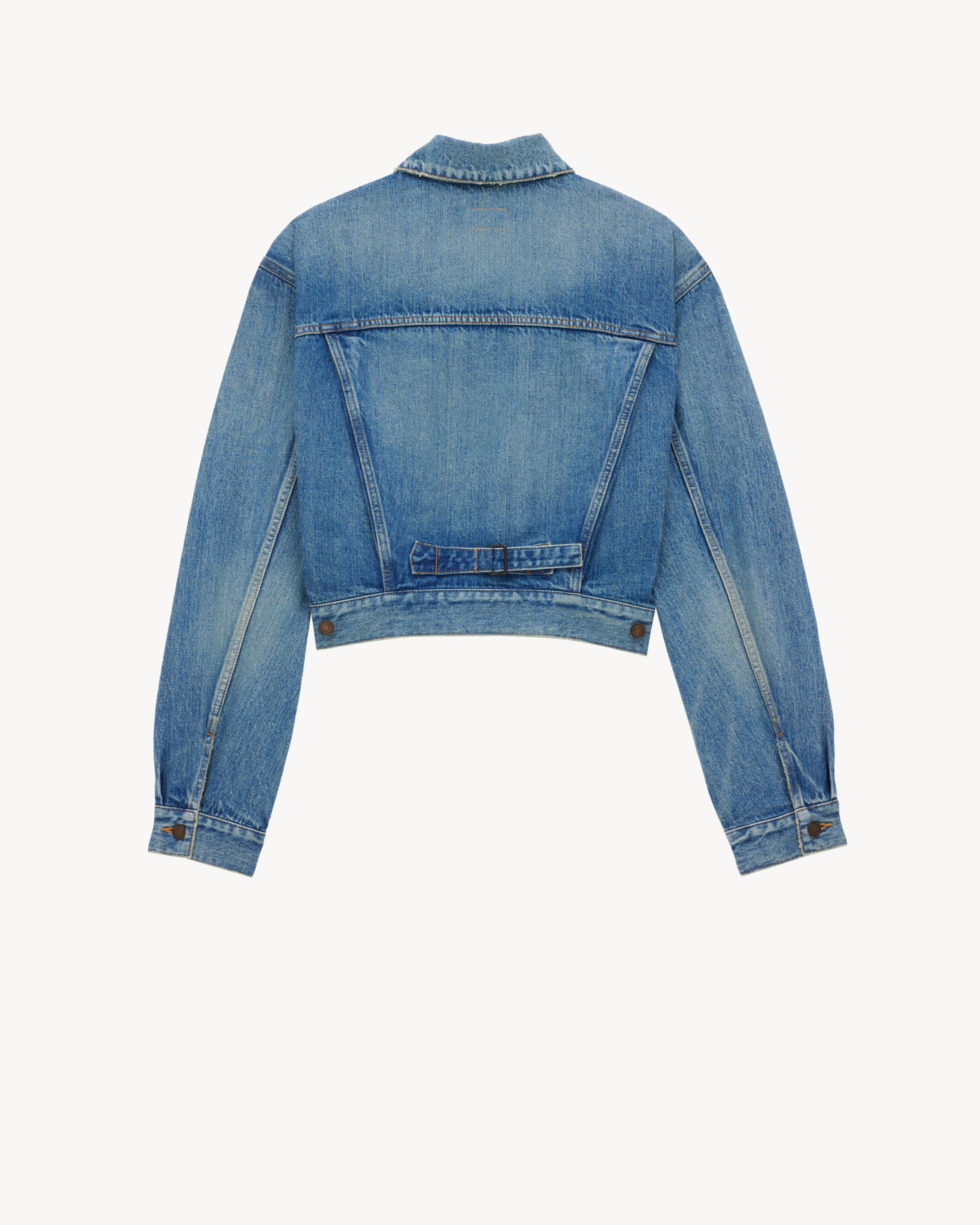 jaqueta estilo anos 80 em denim azul vintage