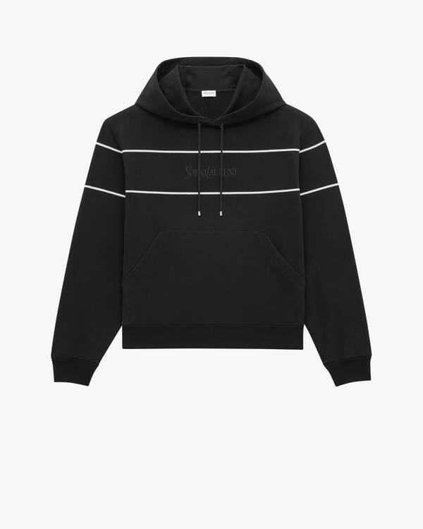 パーカー・フーディ SAINT LAURENT Men Hoodies 802136 Y36SW1000 Black Saint Laurent Half-Zip Hoodie