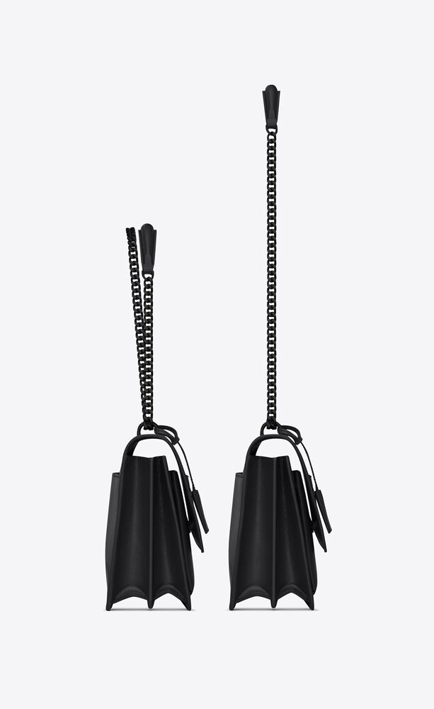 Yves Saint Laurent, Bags, Saint Laurent Sunset Large Leather Black  Shoulder Bag