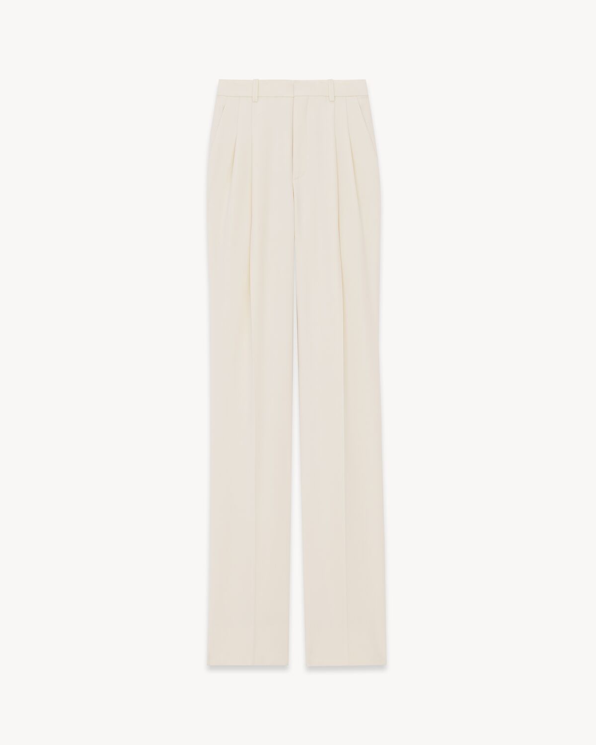 high-waisted pants in wool gabardine