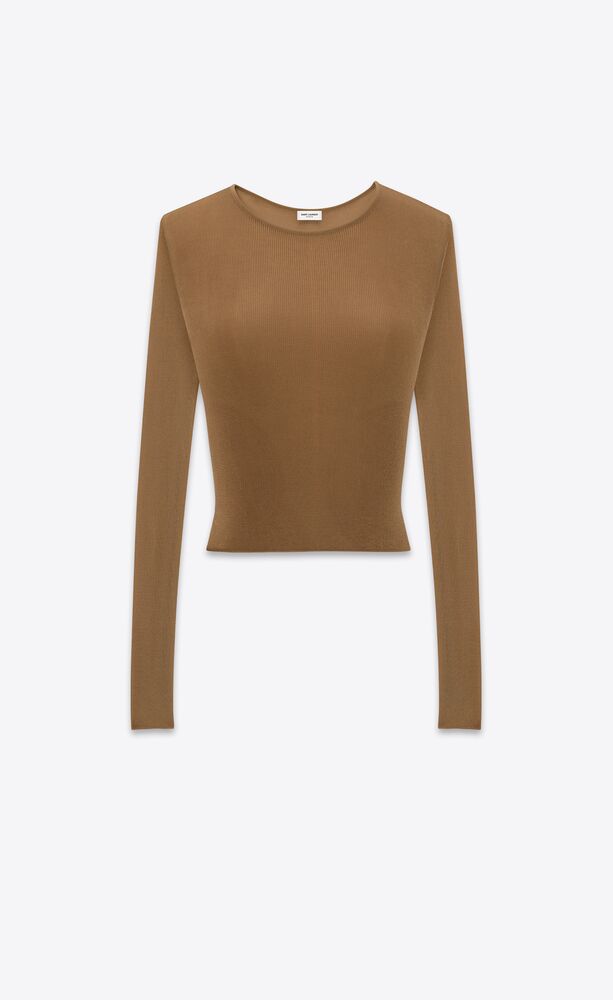 cropped top in ribbed viscose