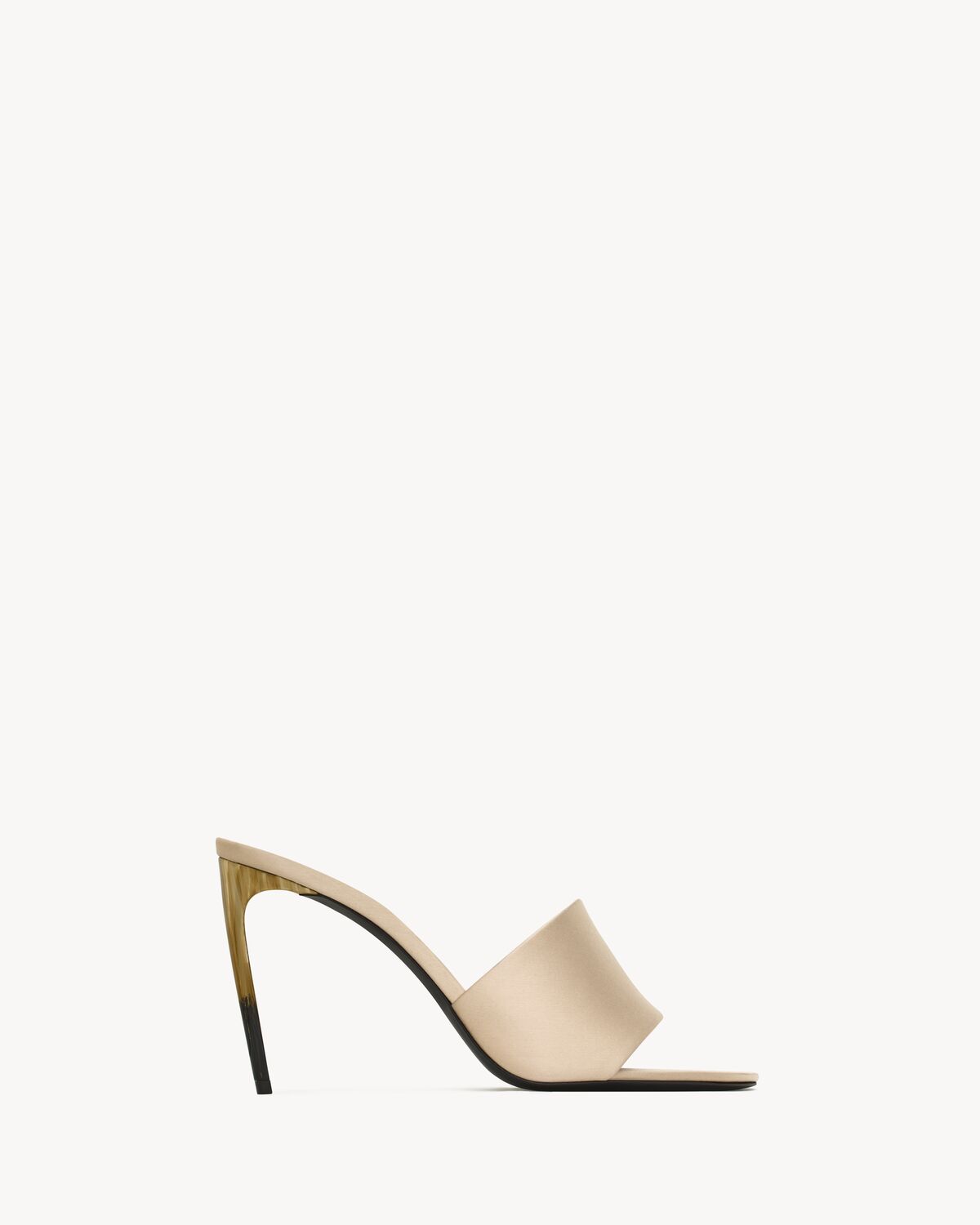 생로랑 새틴 크레이프 소재의 로지 뮬 8000689QN006818