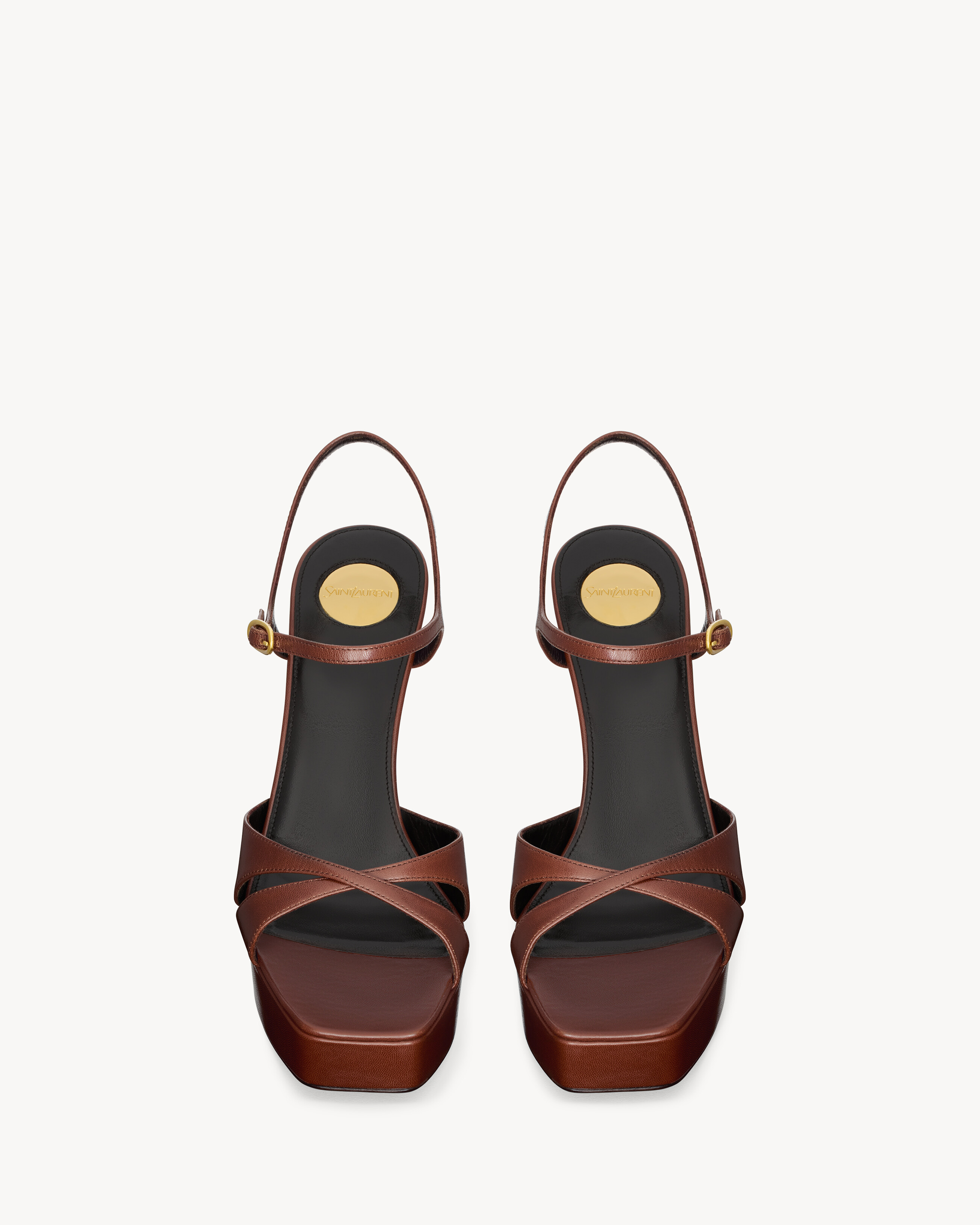 DEBBIE platform sandals in smooth leather