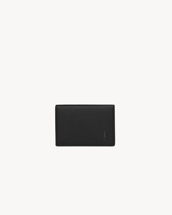 CASSANDRE SHADOW SAINT LAURENT BILL CLIP WALLET IN GRAINED LEATHER Saint Laurent YSL