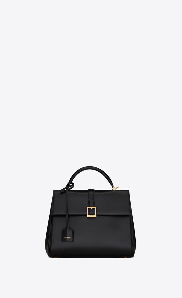 le fermoir small top handle bag in shiny leather