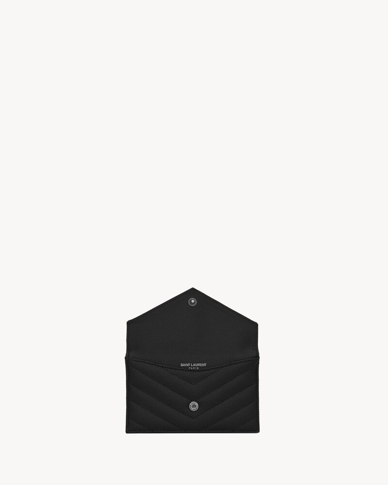 CASSANDRE MATELASSÉ FRAGMENTS FLAP CARD CASE IN GRAIN DE POUDRE LEATHER