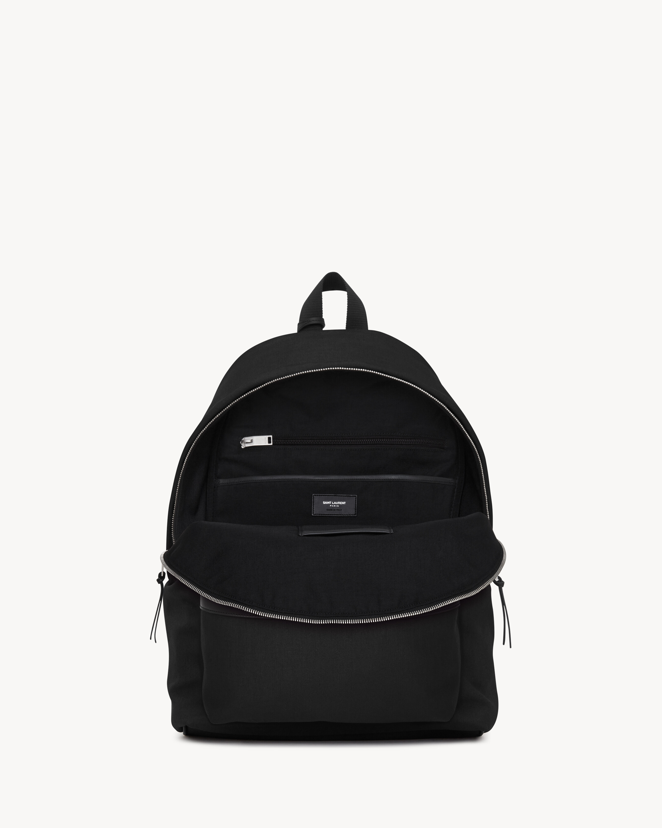 city backpack in nylon canvas and leather Saint Laurent Black The Exclusive Line ensuring everything you need is easily accessible Saint Laurent "city" backpack for