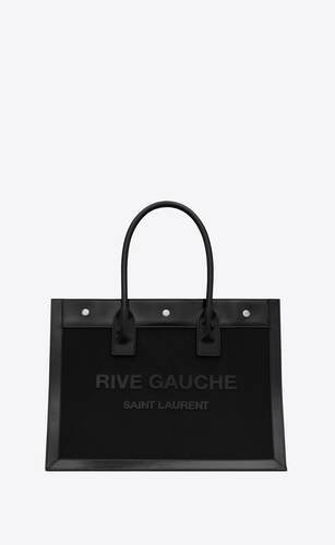 rive gauche small in chevron mesh and shiny leather
