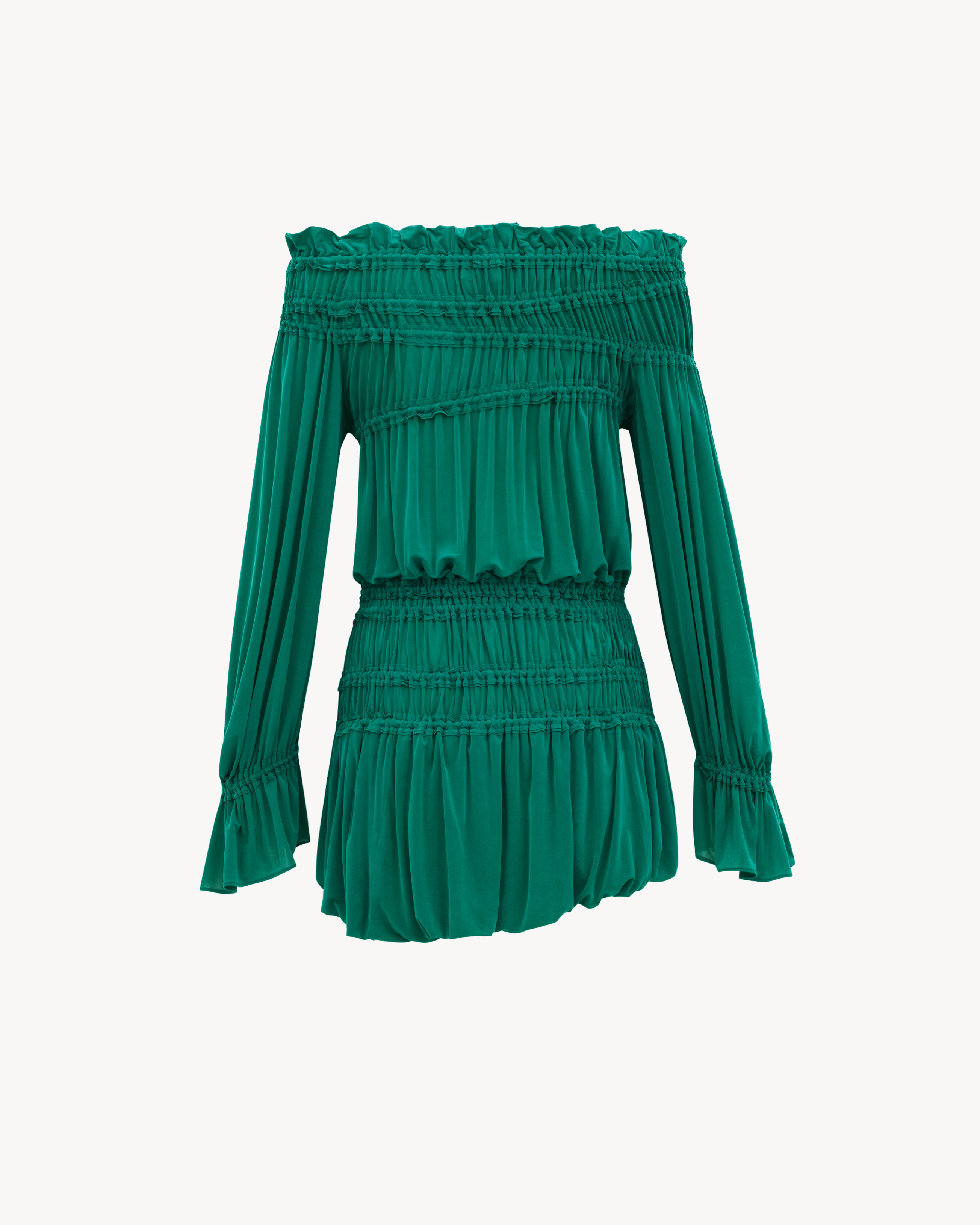 Abito punto smock in jersey stretch
