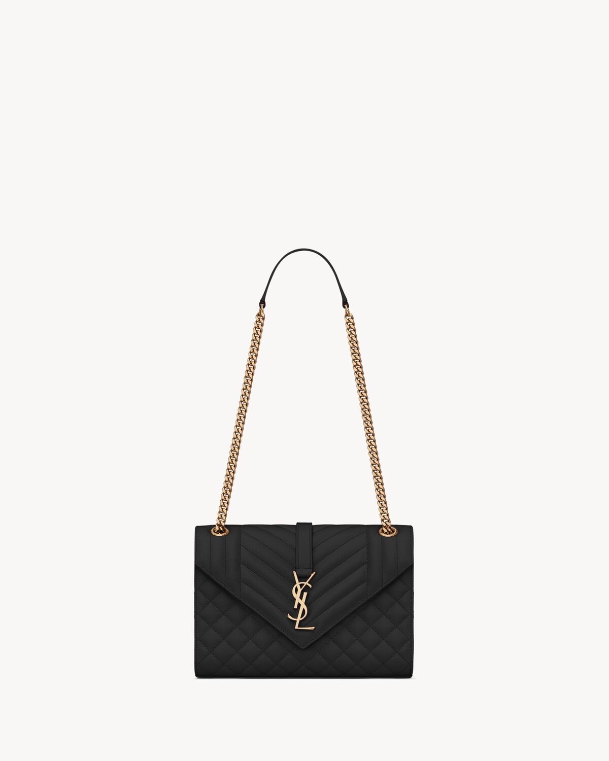 ENVELOPE粒面絎縫皮革中型信封袋