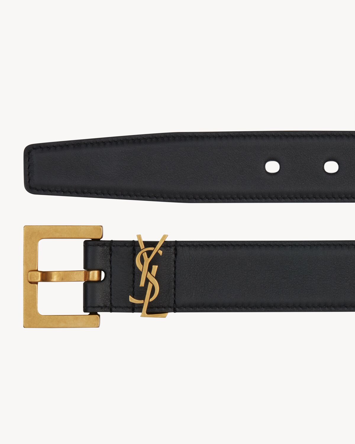 Cassandre Belt with square buckle in smooth leather