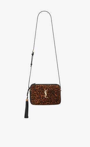 lou kameratasche aus wild- und glattleder mit leoparden-print