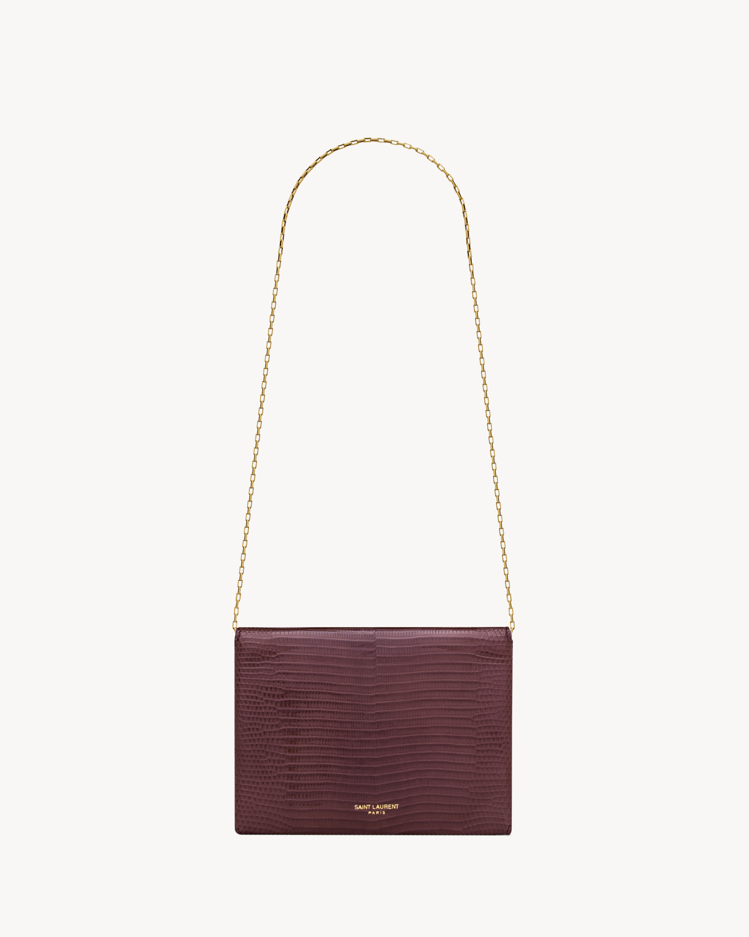 LETTER chain pouch in lizard