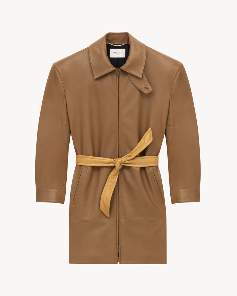 belted jacket in lambskin
