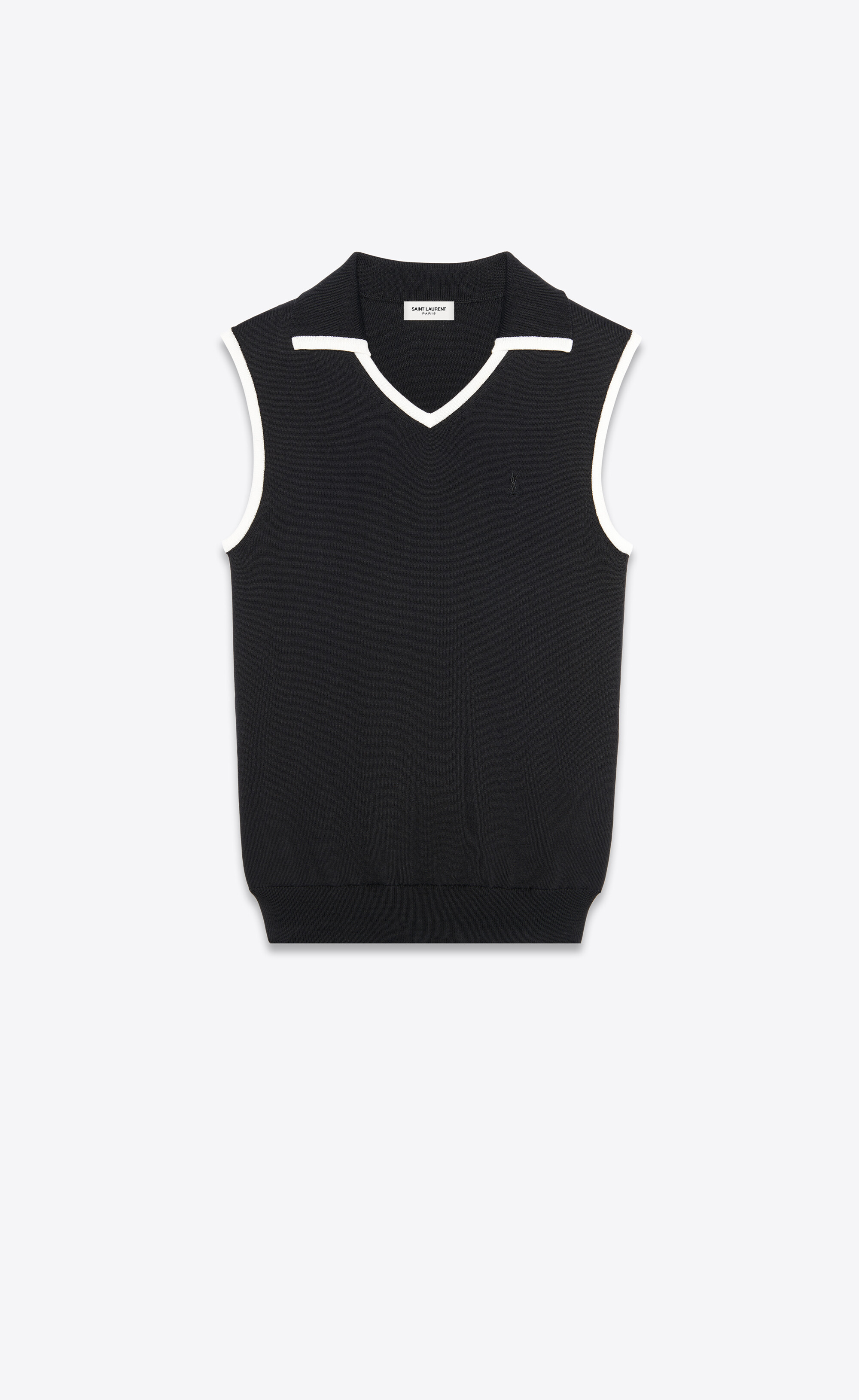 sleeveless polo sweater