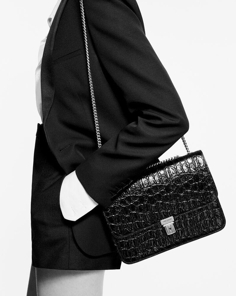 ysl croc chain bag