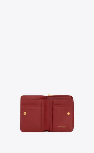cassandre matelassé compact zip around wallet in quilted leather