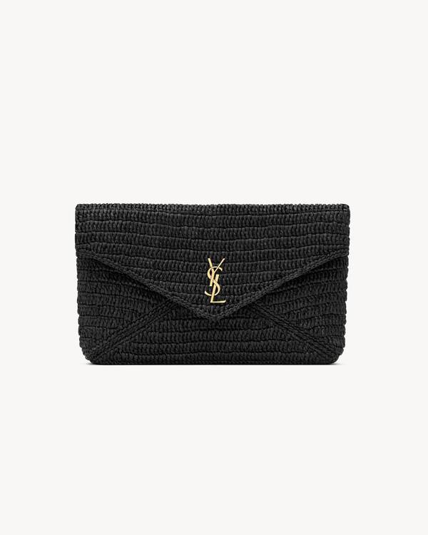 ★Saint Laurent★カサンドル ラージ エンベロープ ポーチ カサンドラ ラージ エンベロープポーチ（ラフィア） | Saint