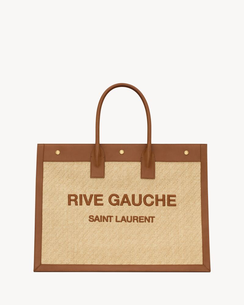 rive gauche tote in raffia