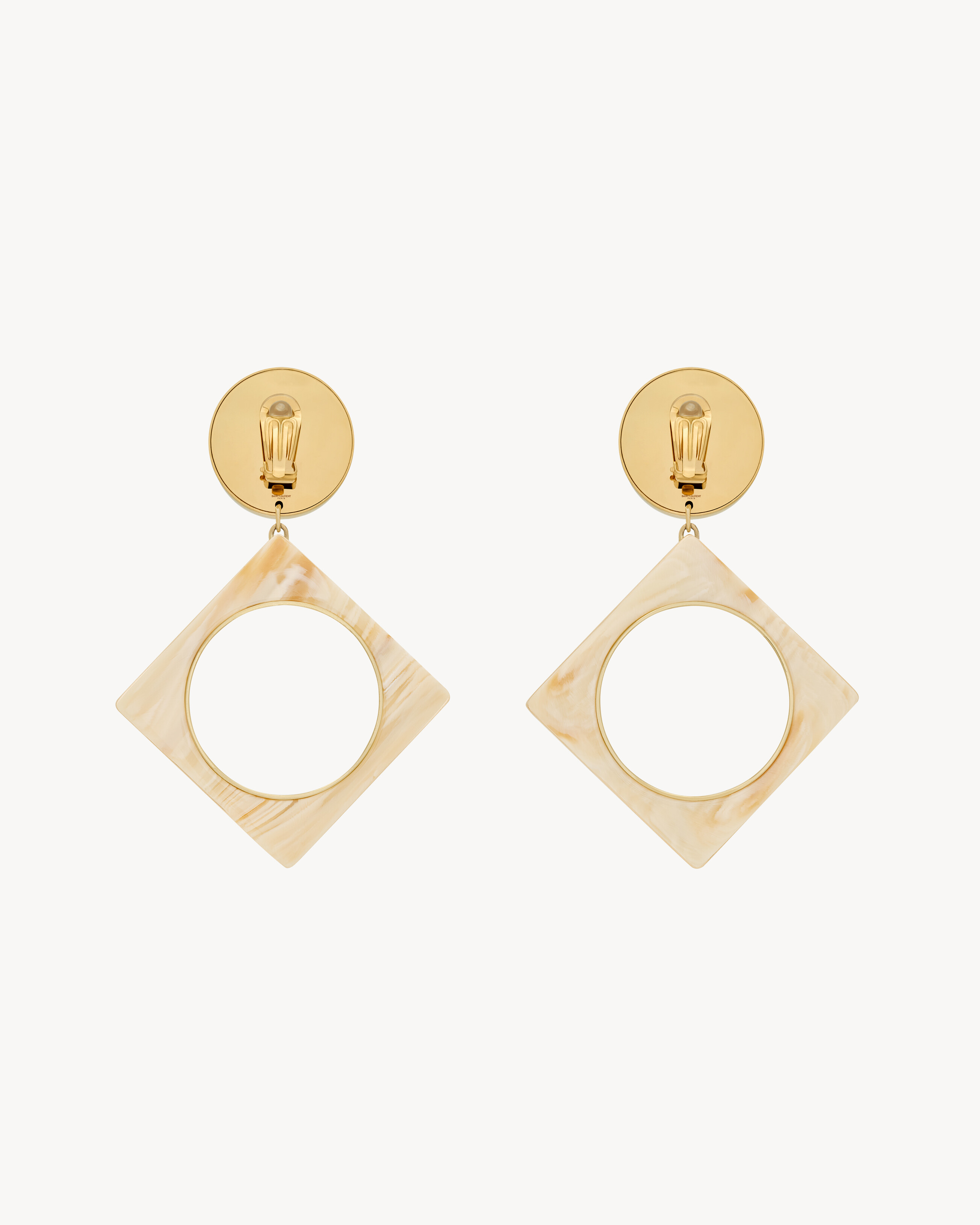 geometric earrings in resin and metal