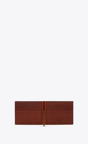 le monogramme bill clip wallet in cassandre canvas and smooth leather