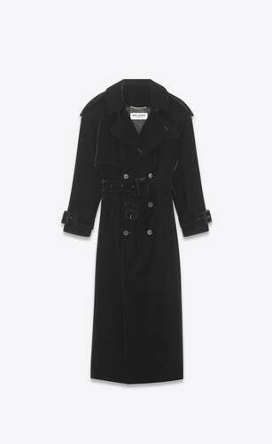 Saint Laurent cape-design panelled midi coat - Black