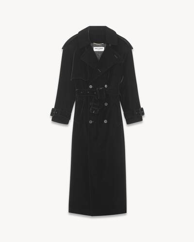 Saint Laurent cape-design panelled midi coat - Black