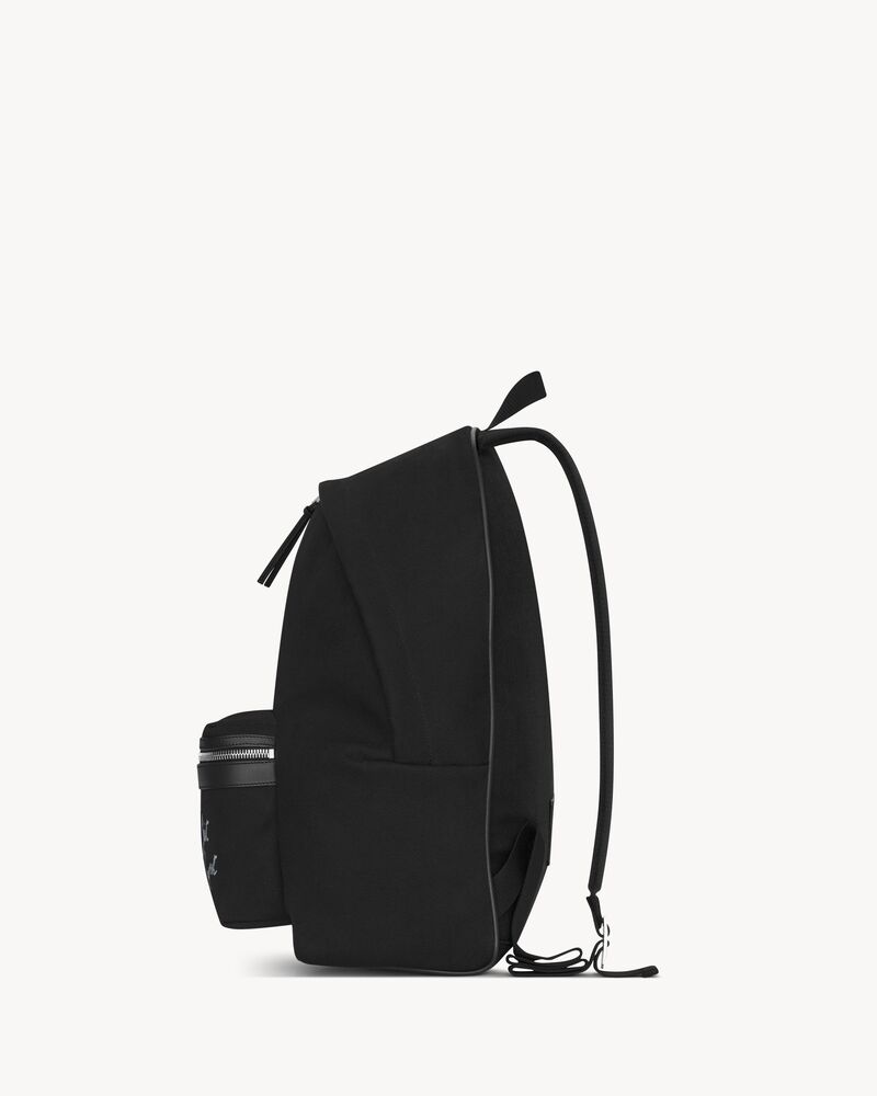 Mochila City con bordado Saint Laurent de lona