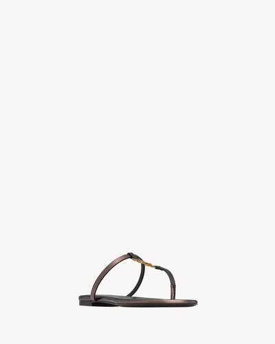 Women s Flat Sandals Leather Suede Saint Laurent YSL