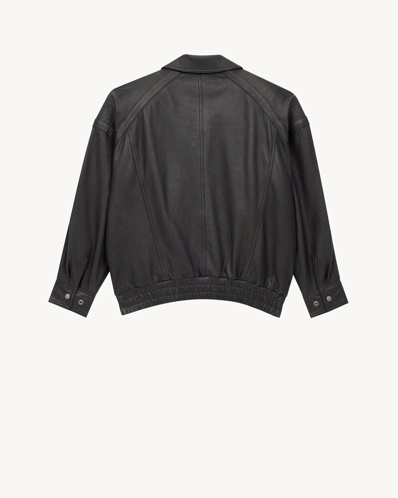 bomber jacket in bubbled lambskin