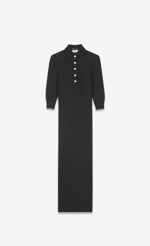 long polo dress in double crepe