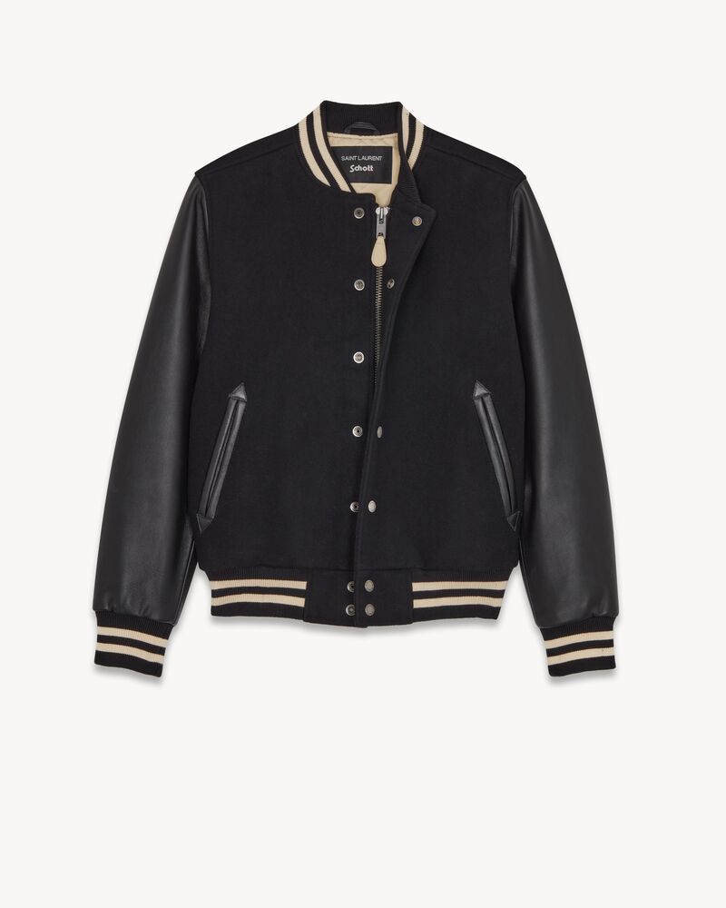 SCHOTT VARSITY JACKET IN WOOL AND LAMBSKIN