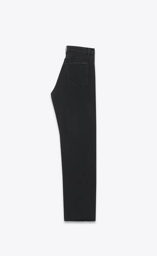 jeans larghi ed extra-lunghi in denim nero fumo
