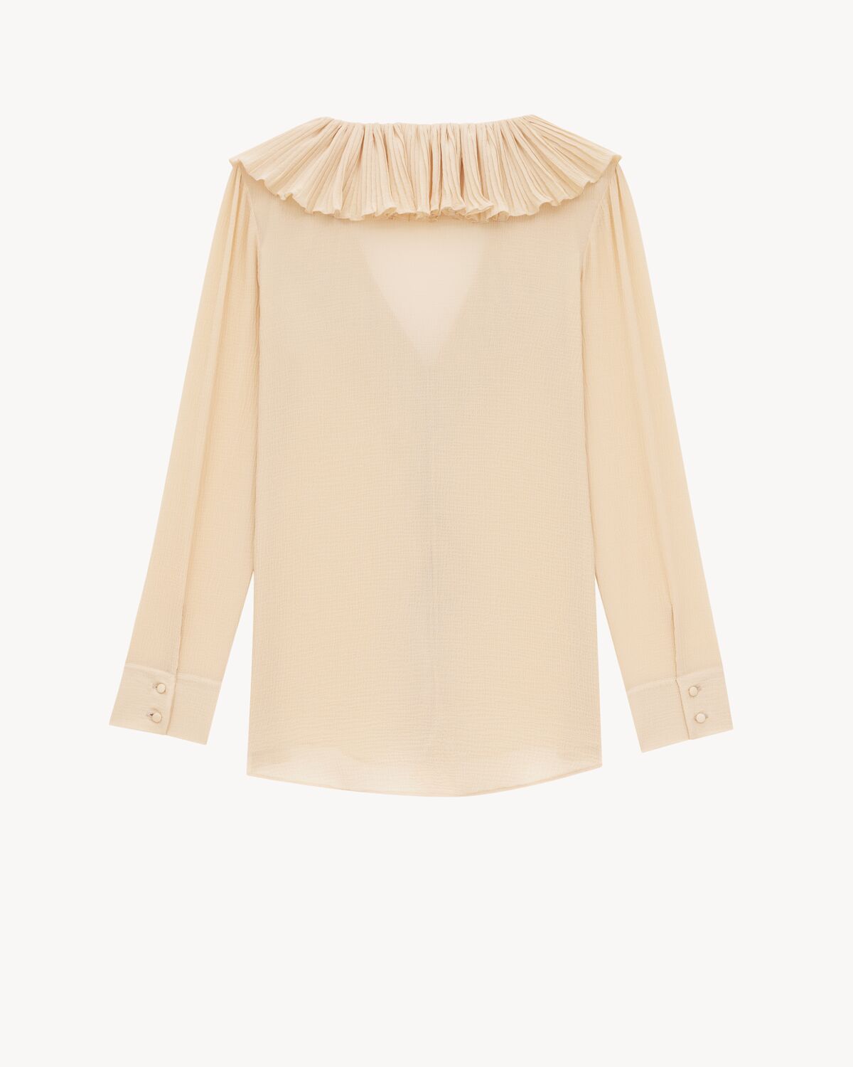 ruffled blouse in silk crepon muslin