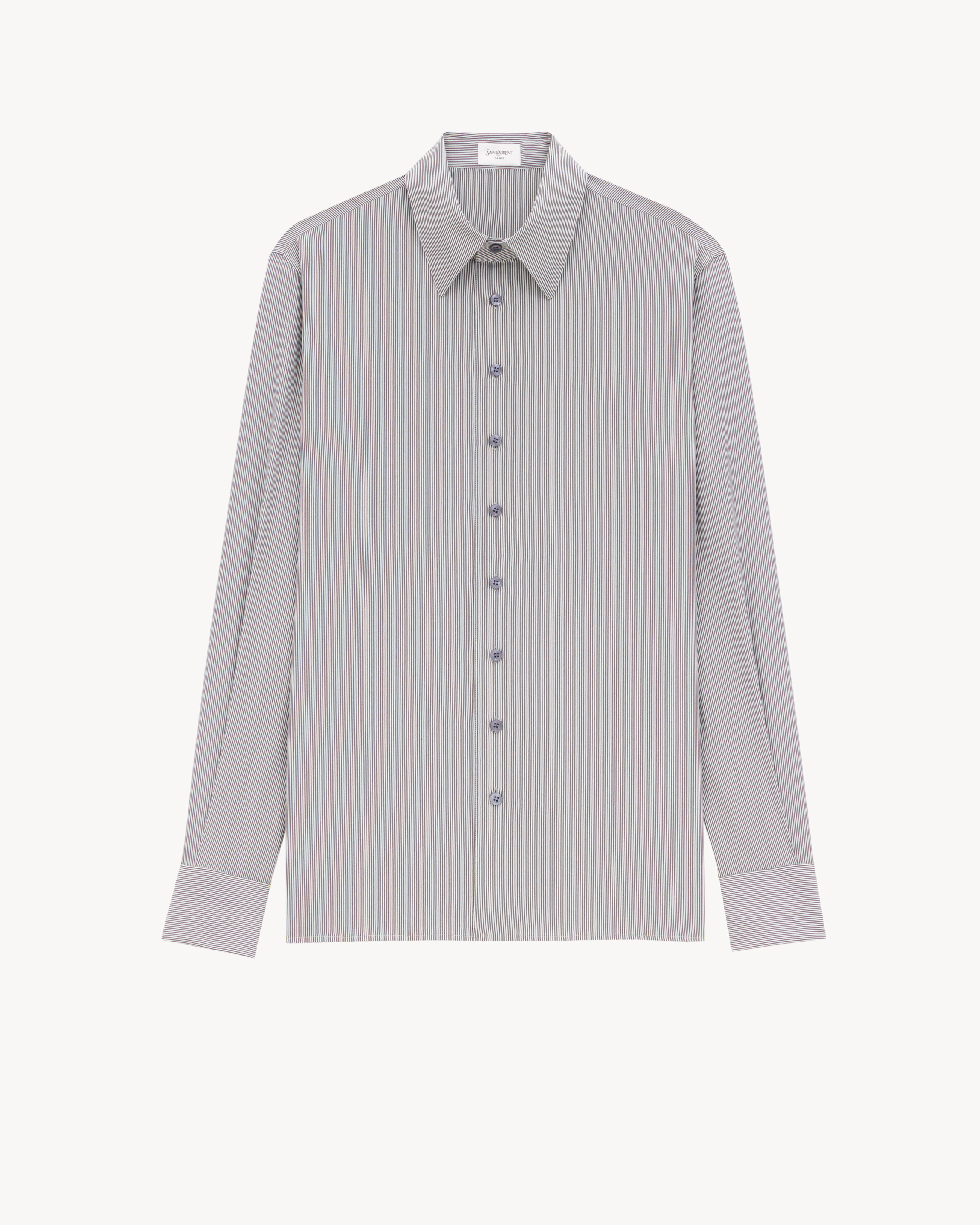 shirt in striped silk
