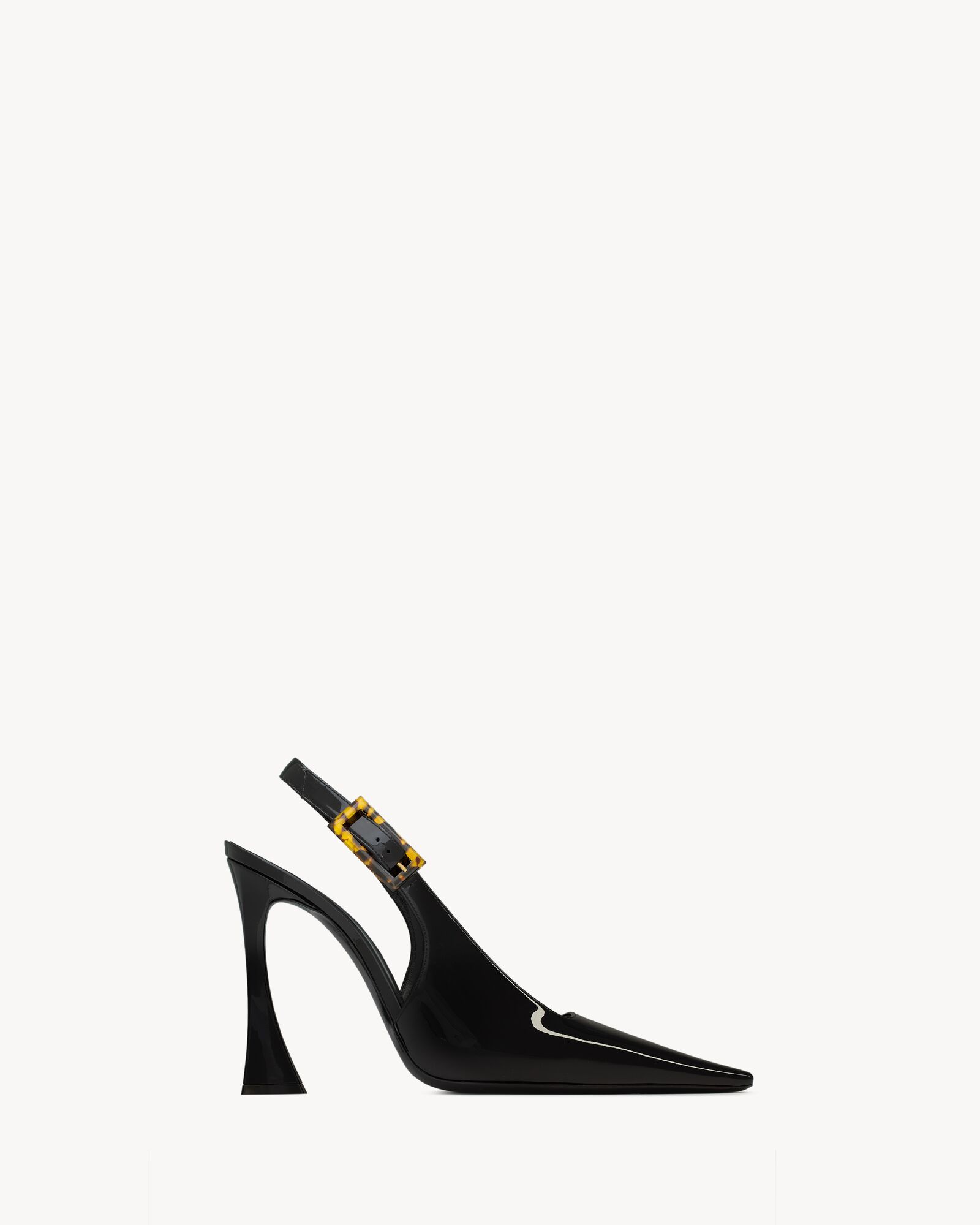 Black leather slingback pumps online