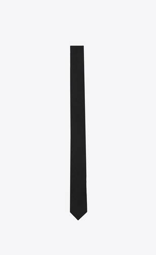 signature elegante sehr schmale krawatte aus schwarzem seiden-grosgrain