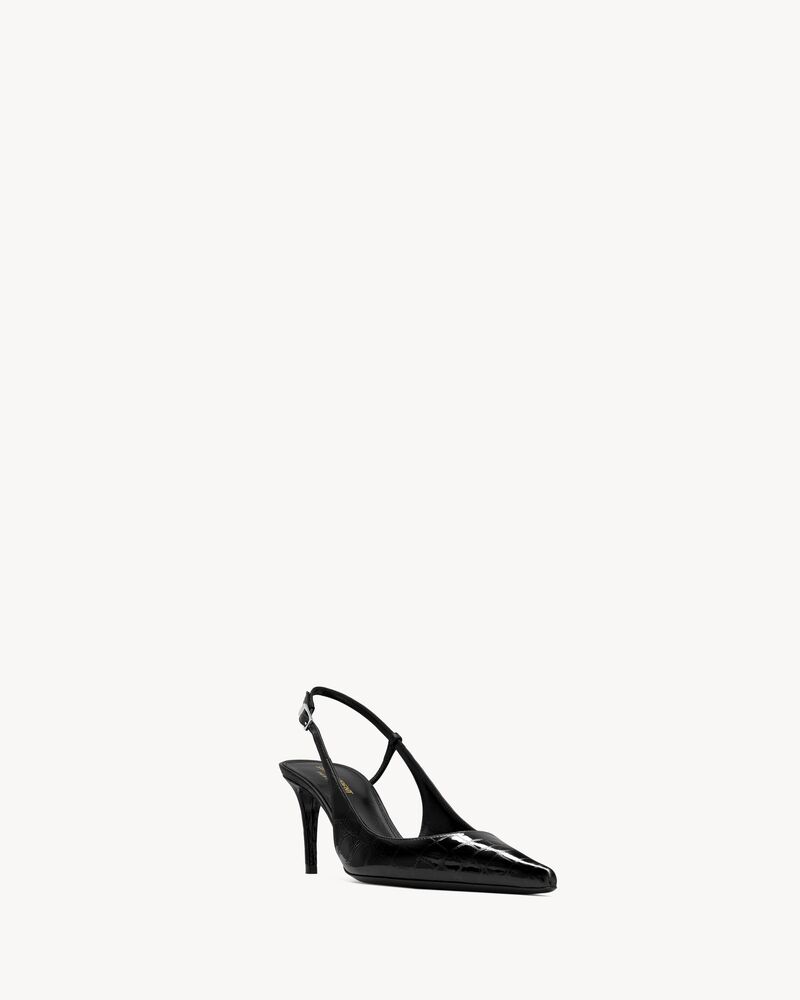 Zapatos de salón slingback Vendôme de piel repujada efecto cocodrilo