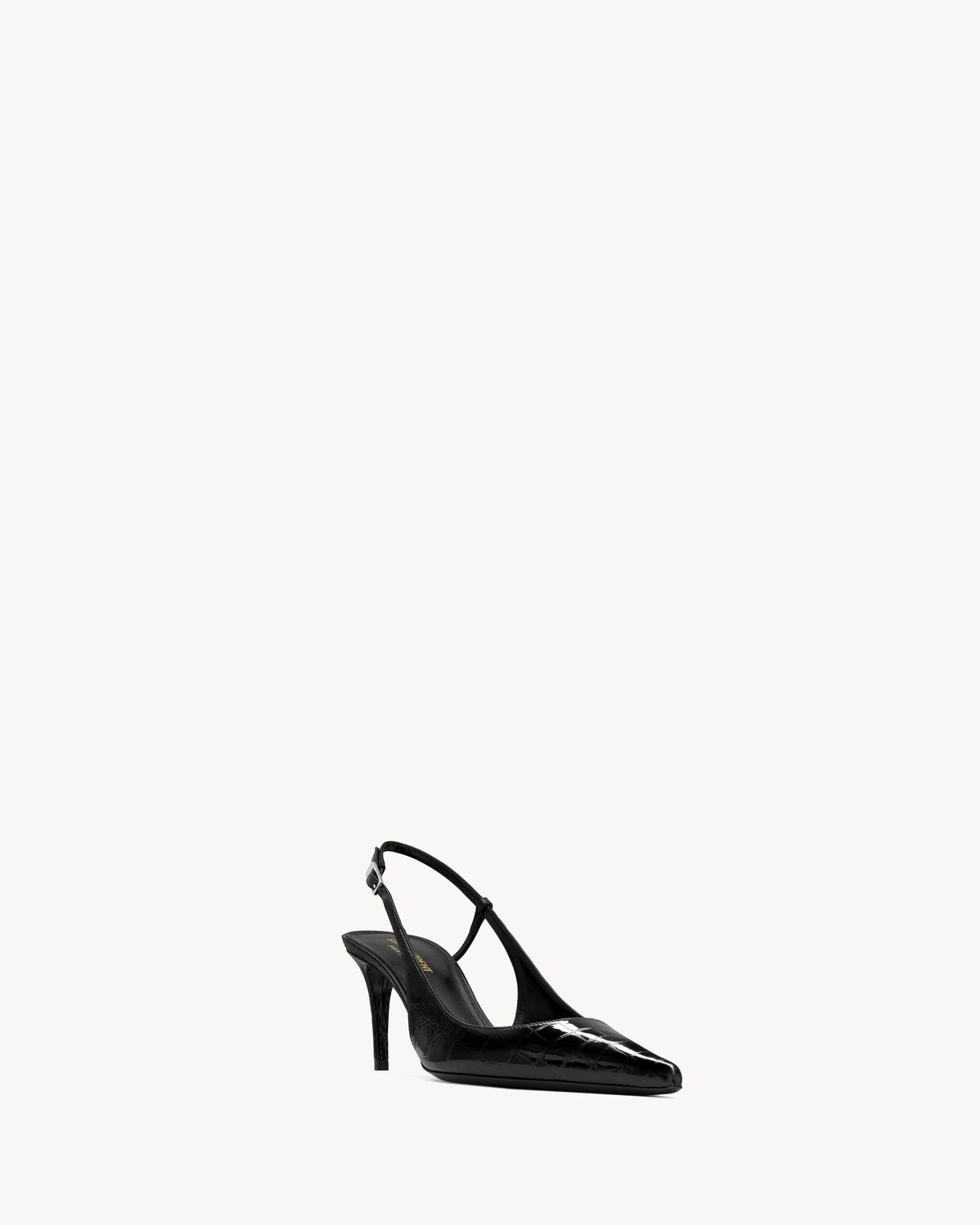 vendome slingback pumps in crocodile-embossed leather