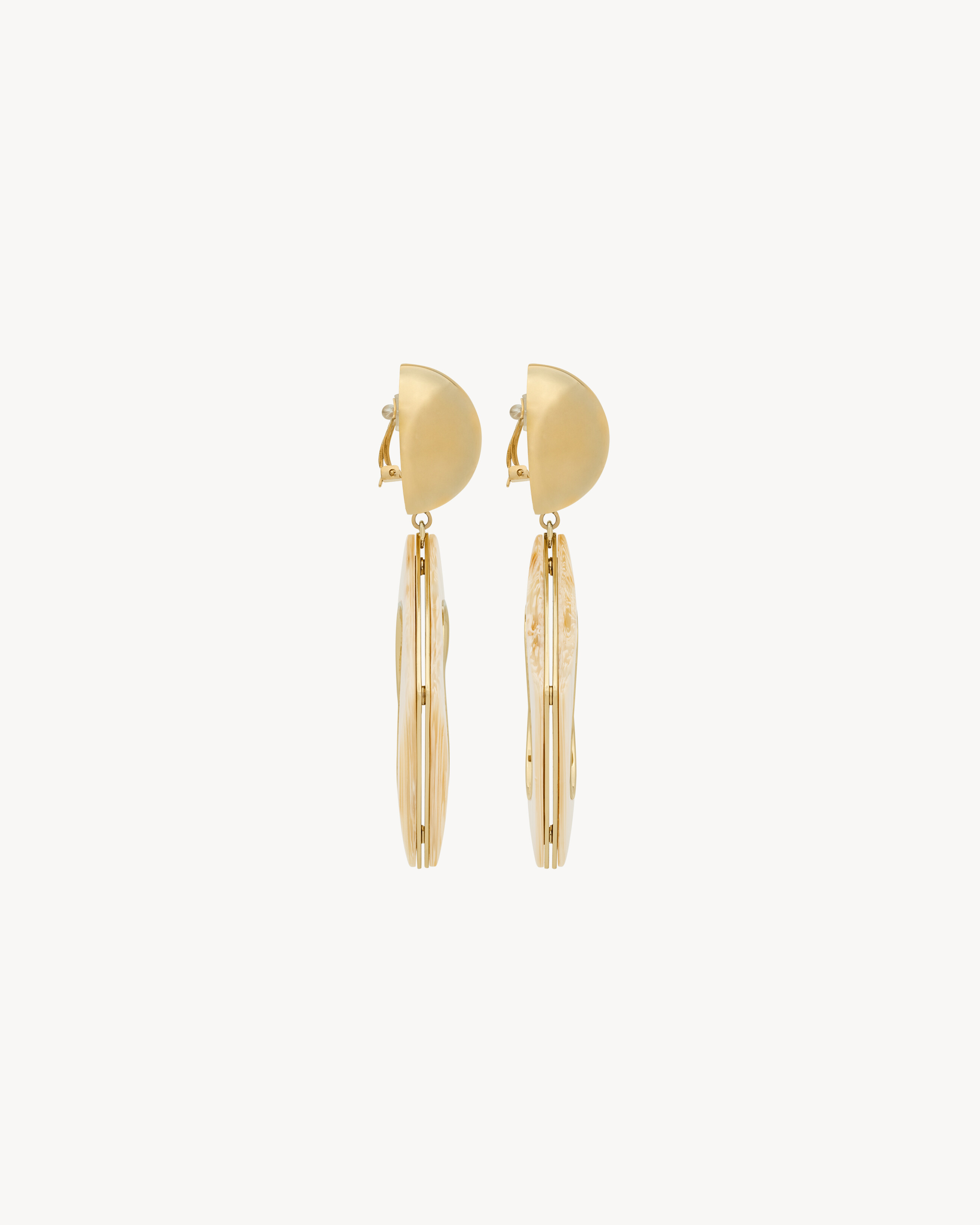 geometric earrings in resin and metal