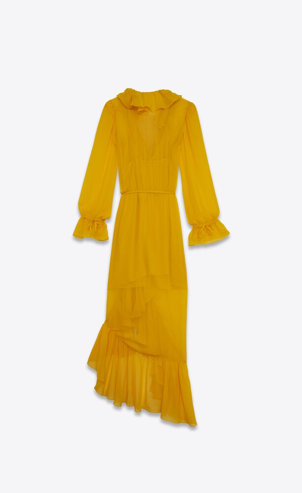 blue silk yves saint laurent wrap dress