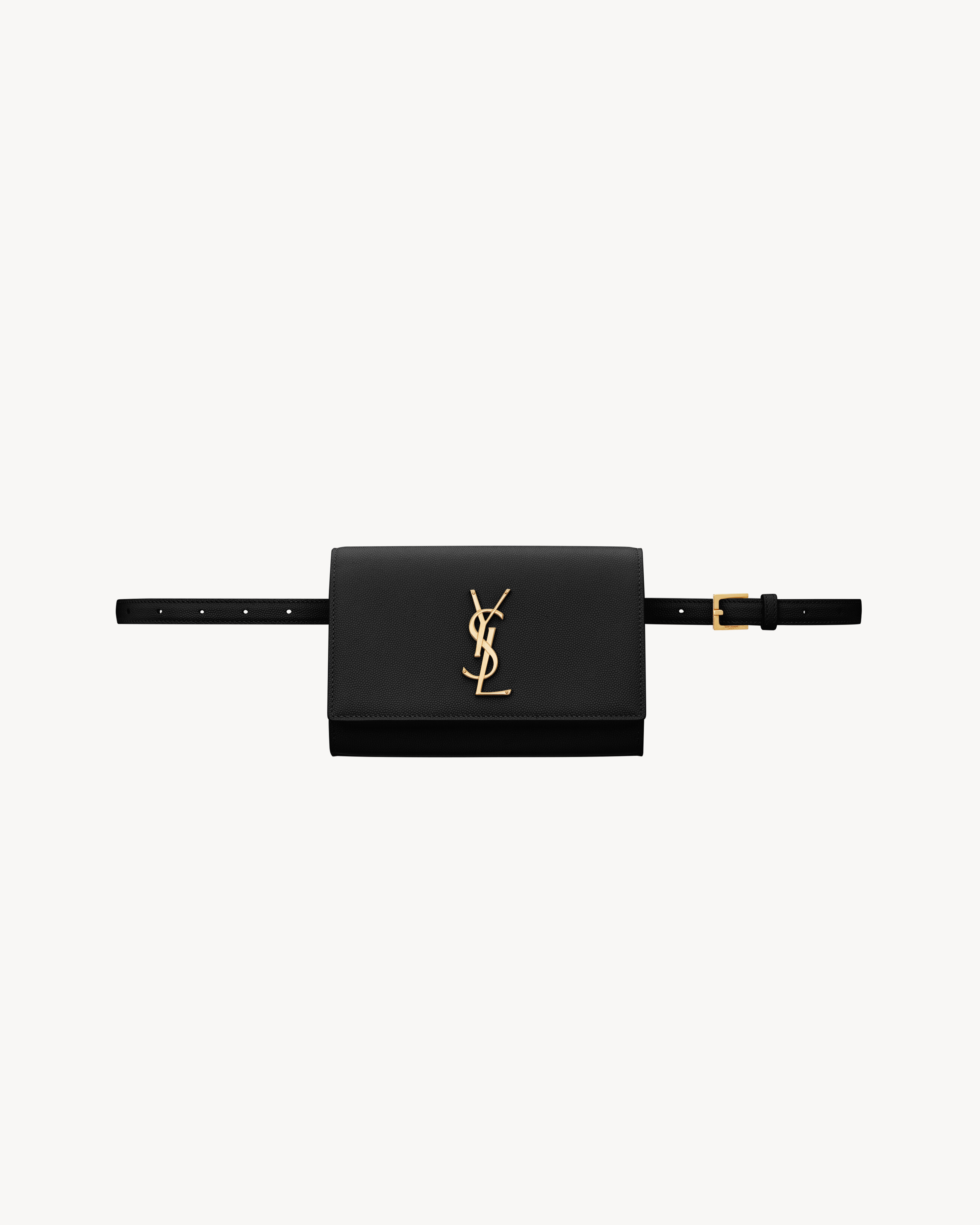 Saint Laurent Classic Monogram Leather Belt Bag In Black