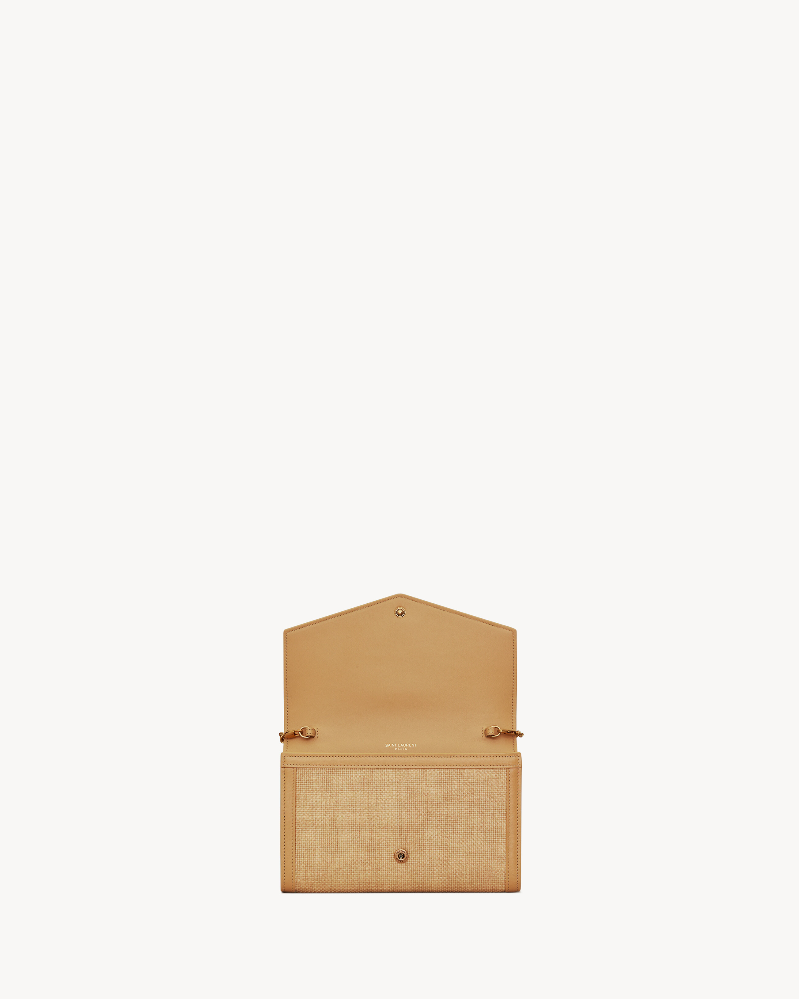 UPTOWN chain wallet in micro raffia