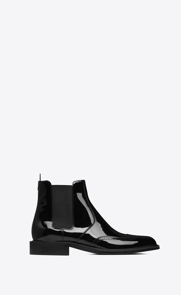 army chelsea boots in patent leather