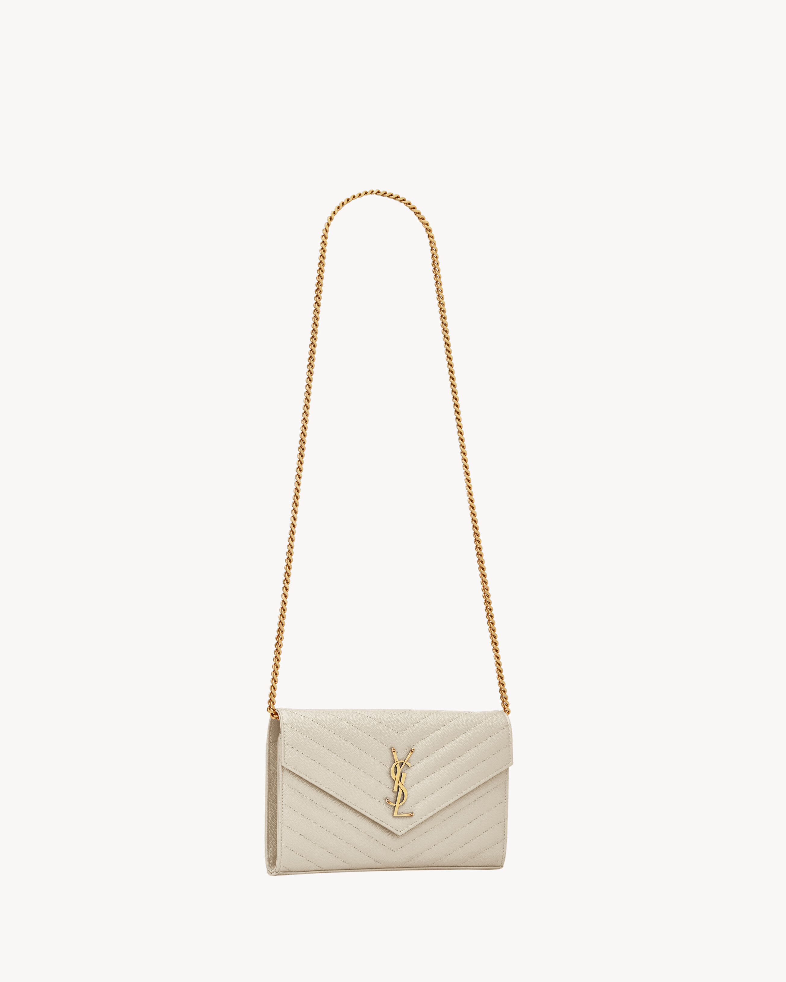 CLASSIC CASSANDRE CHAIN WALLET IN GRAIN DE POUDRE LEATHER