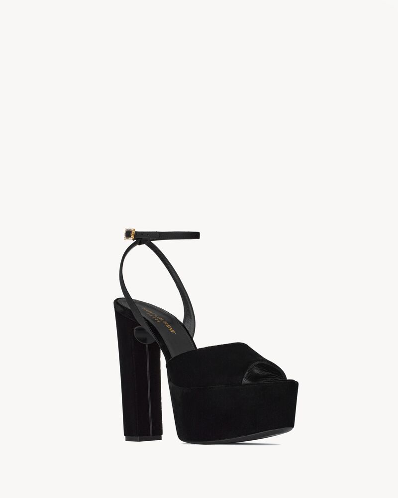 Jodie Plateausandalen aus Samt