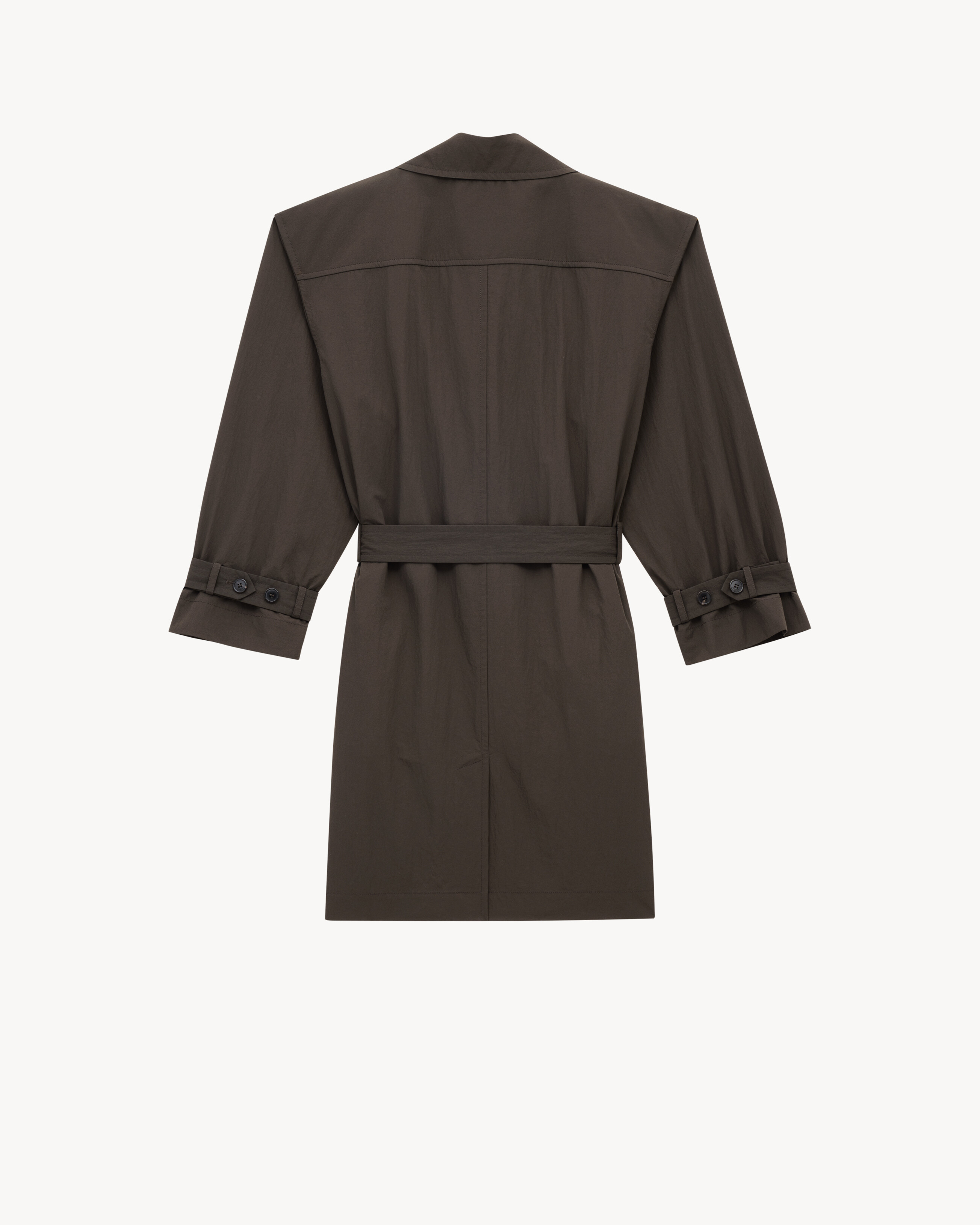 trench coat in crinkled nylon