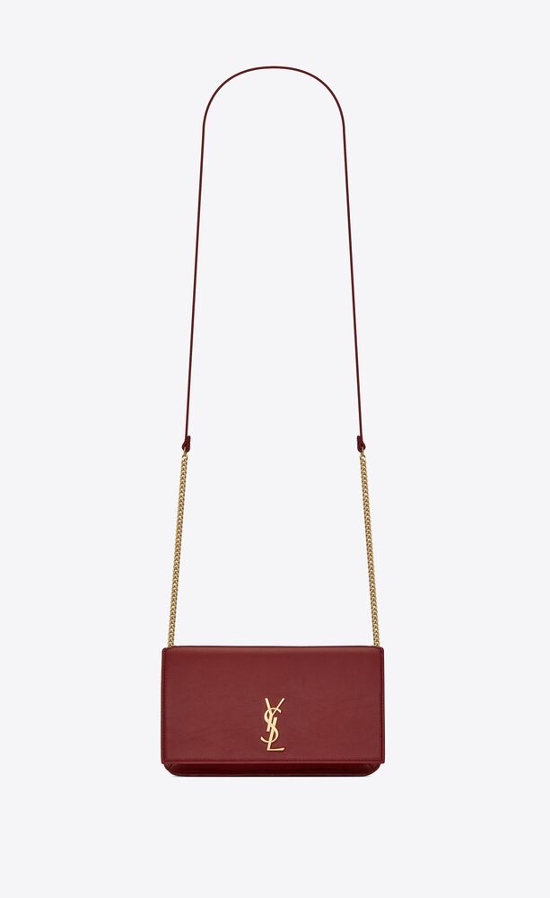 cassandre saint laurent phone holder with strap in smooth leather