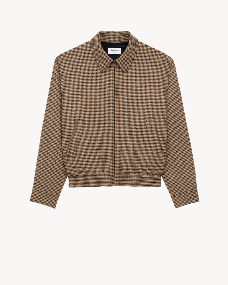 padded jacket in puppytooth